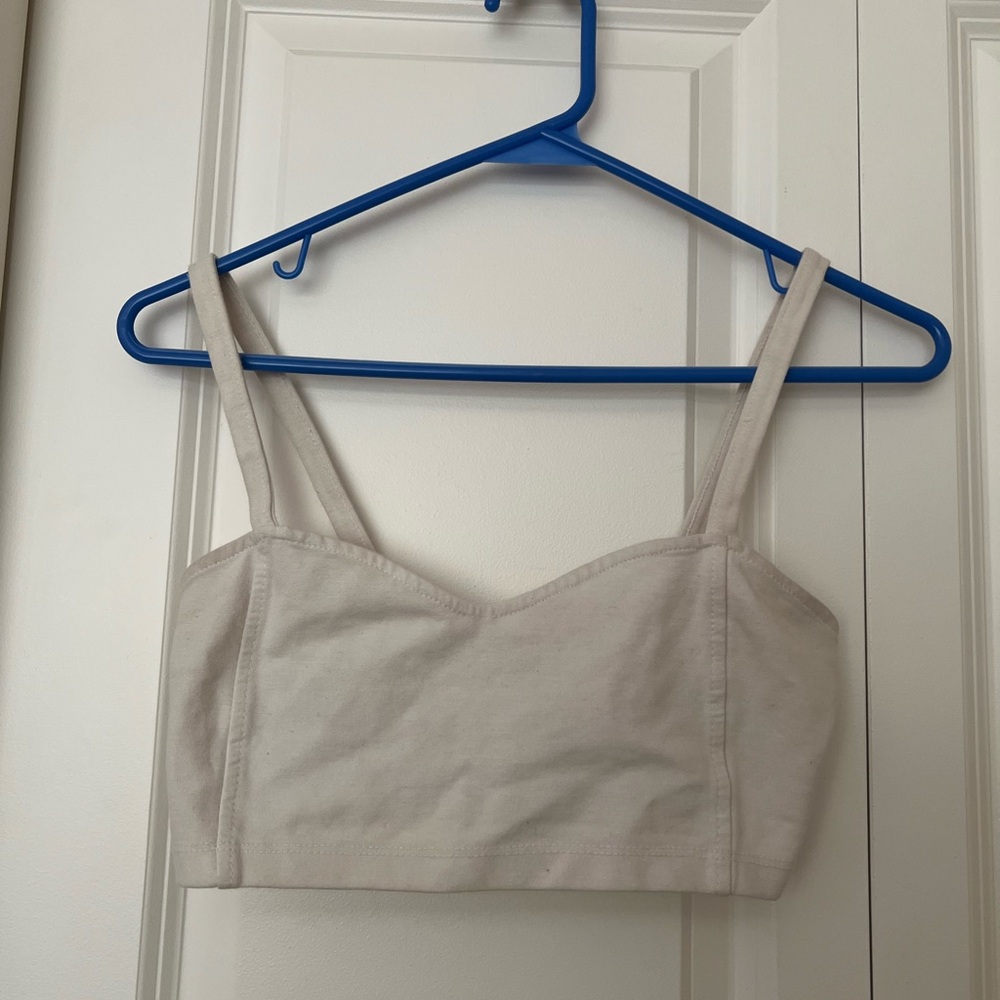 2/$20 🎀 Brandy Melville white caged crop top